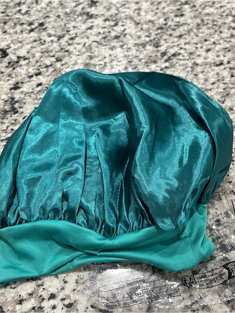 Satin Sleep Bonnet  - Emerald Green - Picture 3 of 8